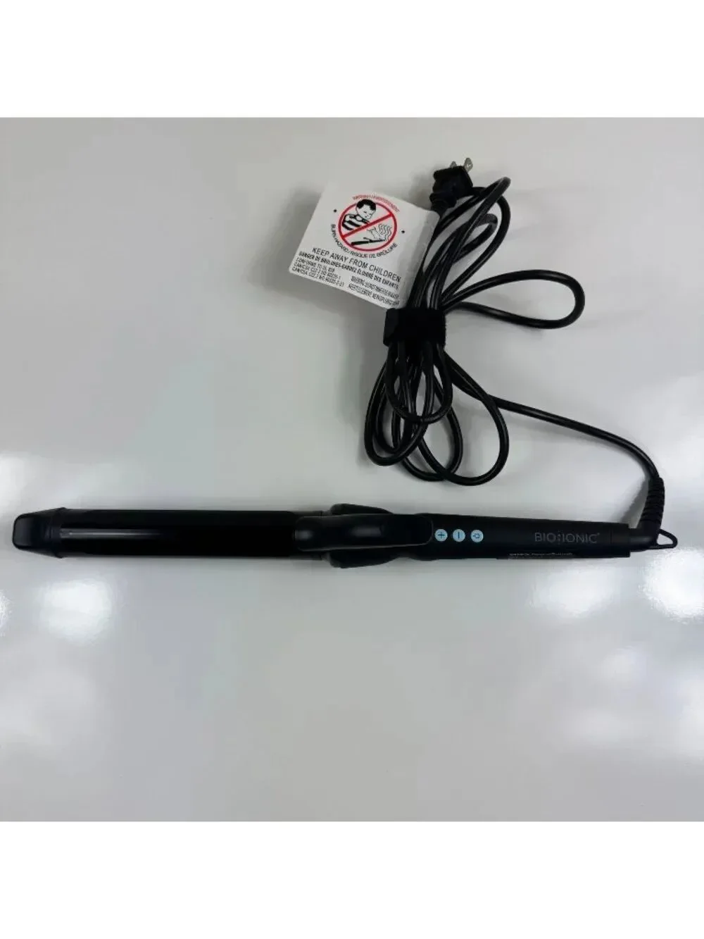 BIO IONIC Long Barrel Curling Iron Styler 1.25-Inch Black Nanoionic Beachy Waves